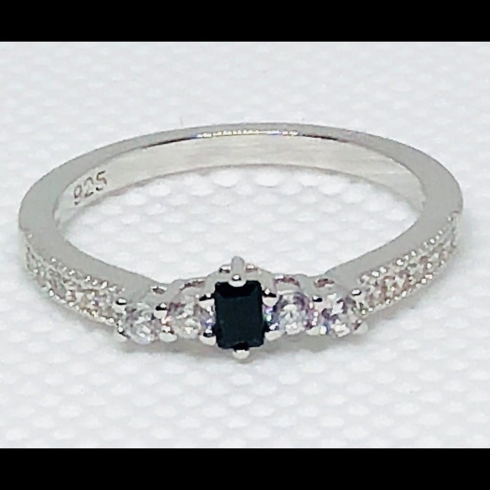 Sterling Silver Black CZ Ring